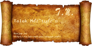 Telek Mátyás névjegykártya
